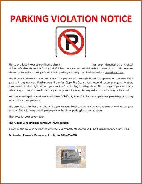 tenant parking violations